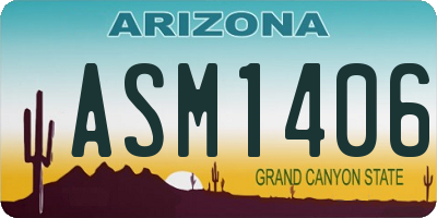 AZ license plate ASM1406