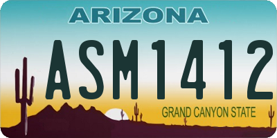 AZ license plate ASM1412