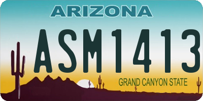 AZ license plate ASM1413