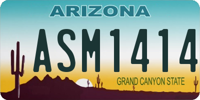 AZ license plate ASM1414