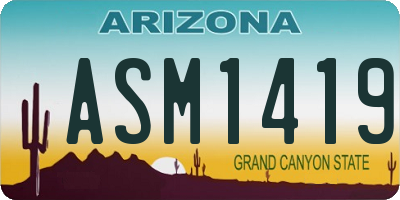 AZ license plate ASM1419