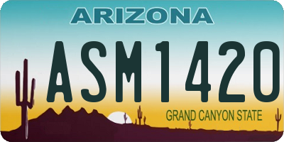 AZ license plate ASM1420