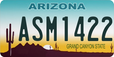 AZ license plate ASM1422