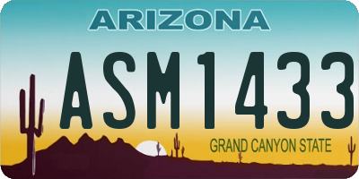 AZ license plate ASM1433