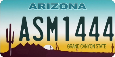 AZ license plate ASM1444