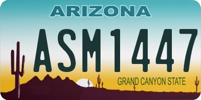 AZ license plate ASM1447