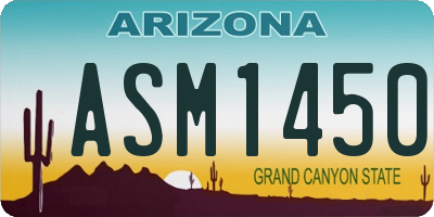 AZ license plate ASM1450