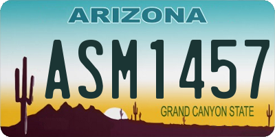 AZ license plate ASM1457