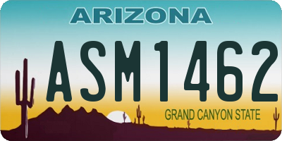 AZ license plate ASM1462