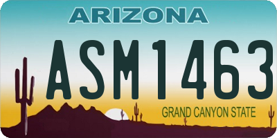 AZ license plate ASM1463