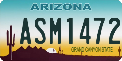 AZ license plate ASM1472