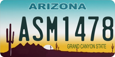AZ license plate ASM1478
