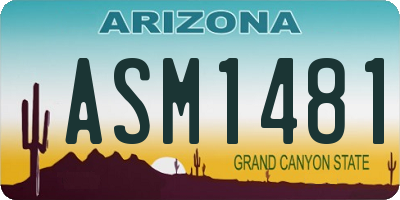 AZ license plate ASM1481