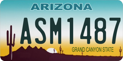 AZ license plate ASM1487