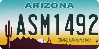 AZ license plate ASM1492
