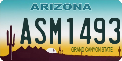 AZ license plate ASM1493