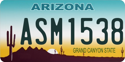 AZ license plate ASM1538