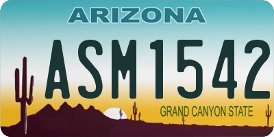AZ license plate ASM1542