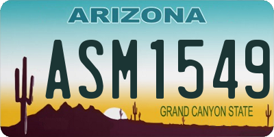 AZ license plate ASM1549