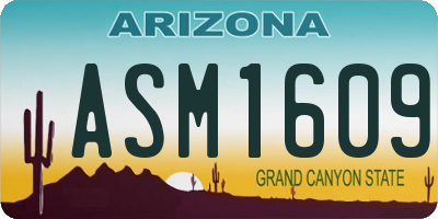AZ license plate ASM1609