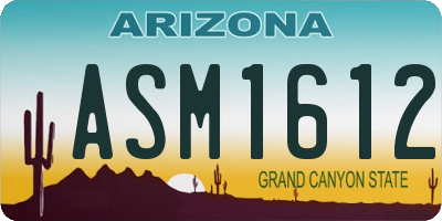 AZ license plate ASM1612