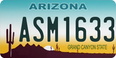 AZ license plate ASM1633