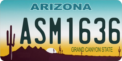 AZ license plate ASM1636