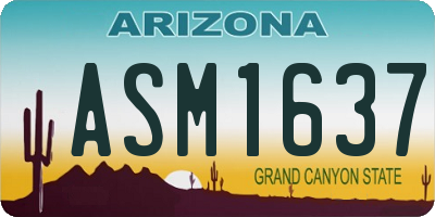 AZ license plate ASM1637