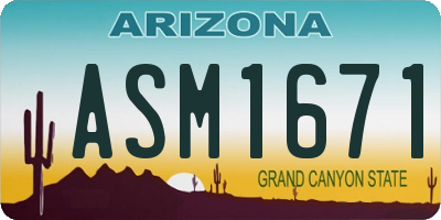 AZ license plate ASM1671