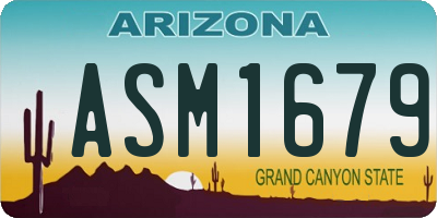 AZ license plate ASM1679