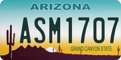 AZ license plate ASM1707