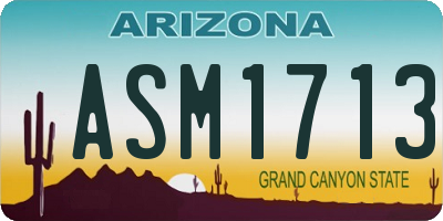AZ license plate ASM1713