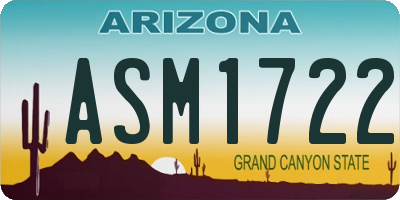 AZ license plate ASM1722