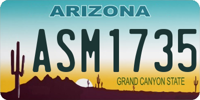 AZ license plate ASM1735