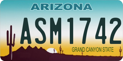 AZ license plate ASM1742