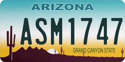 AZ license plate ASM1747