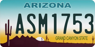 AZ license plate ASM1753