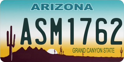 AZ license plate ASM1762