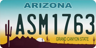 AZ license plate ASM1763