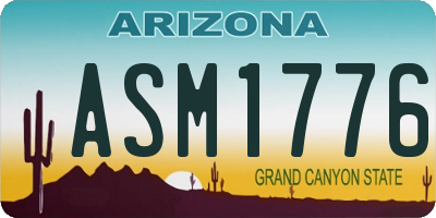 AZ license plate ASM1776
