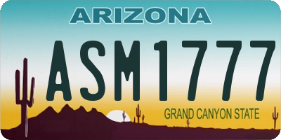 AZ license plate ASM1777