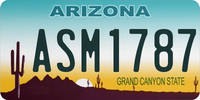 AZ license plate ASM1787