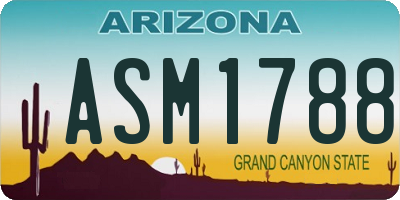 AZ license plate ASM1788