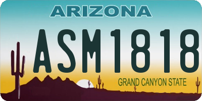 AZ license plate ASM1818