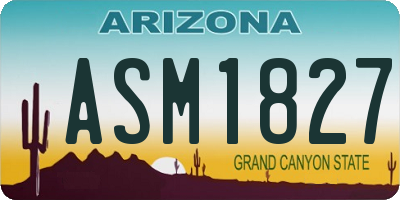 AZ license plate ASM1827