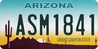 AZ license plate ASM1841