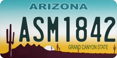 AZ license plate ASM1842