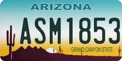 AZ license plate ASM1853