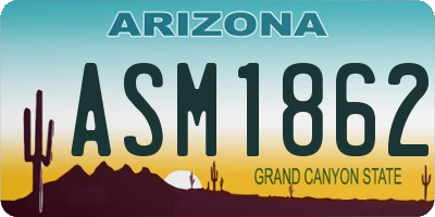 AZ license plate ASM1862