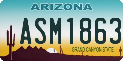AZ license plate ASM1863